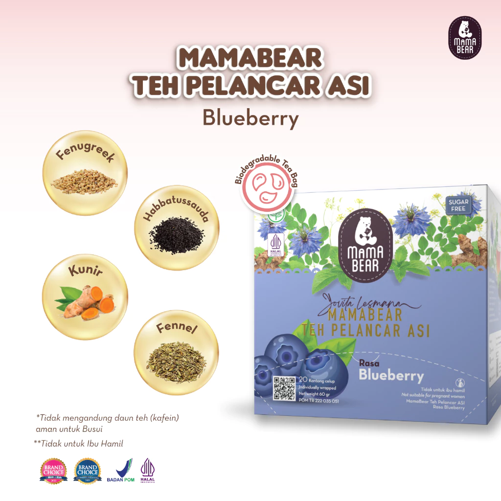 MamaBear Teh Pelancar ASI Rasa Blueberry
